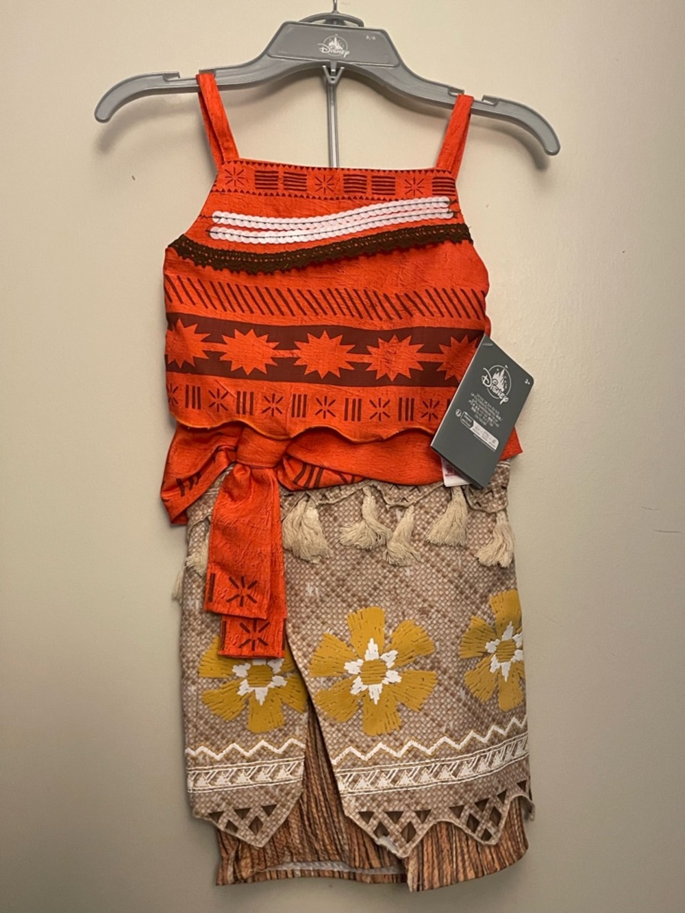 Disney Orange & Beige Floral Island Costume Set